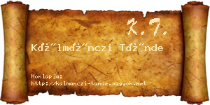 Kálmánczi Tünde névjegykártya
